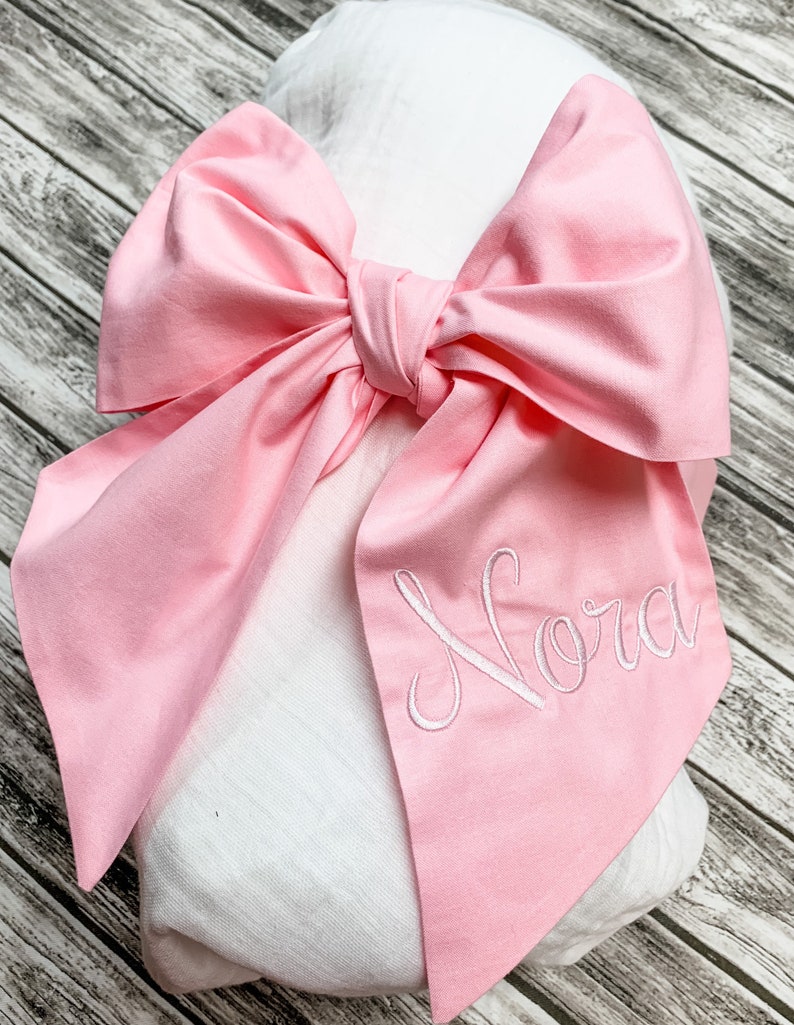 Monogrammed Baby Bow for Swaddle Swaddle Blanket Bow Large Etsy
