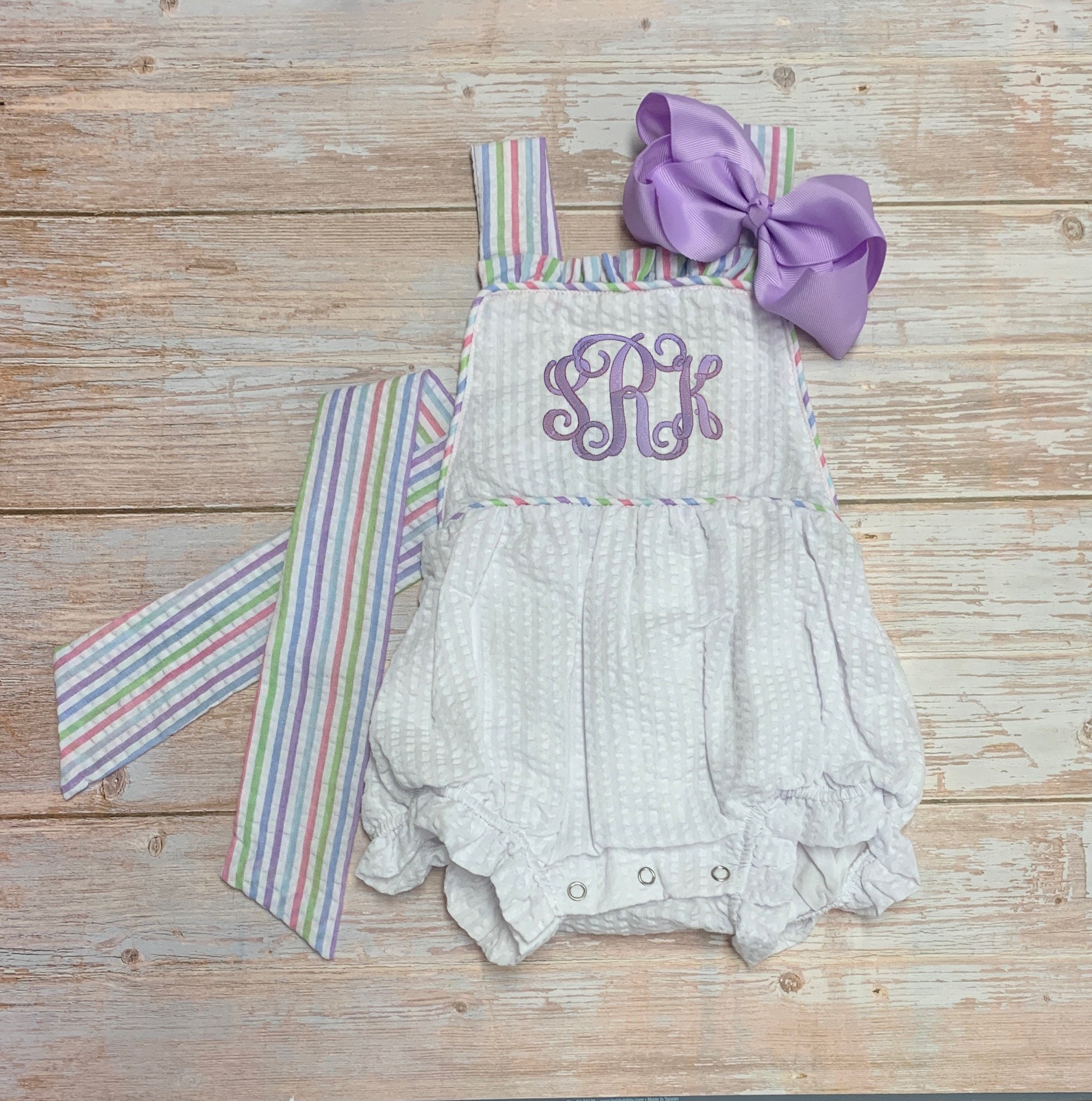 Monogrammed Ruffle Baby Sunsuit Baby Girl Sunsuit Baby Girl Etsy