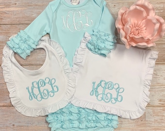 ruffle newborn gown