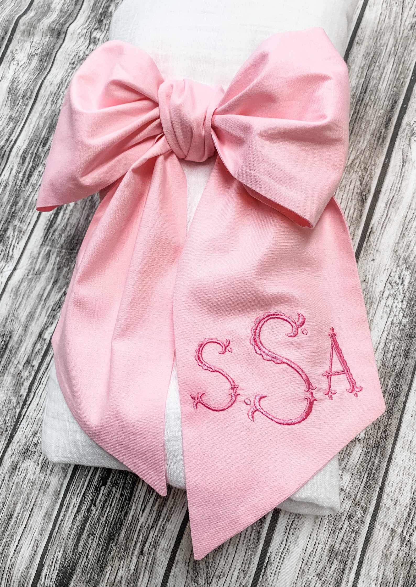 Monogrammed Baby Bow for Swaddle Swaddle Blanket Bow Large Etsy