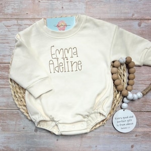 Monogrammed baby sweatshirt bubble, baby sweatshirt, boy sweatshirt, girl sweatshirt, sweatshirt with name, sweatshirt onesie