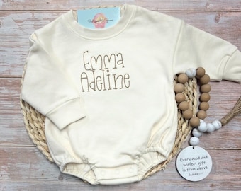 Monogrammed baby sweatshirt bubble, baby sweatshirt, boy sweatshirt, girl sweatshirt, sweatshirt with name, sweatshirt onesie