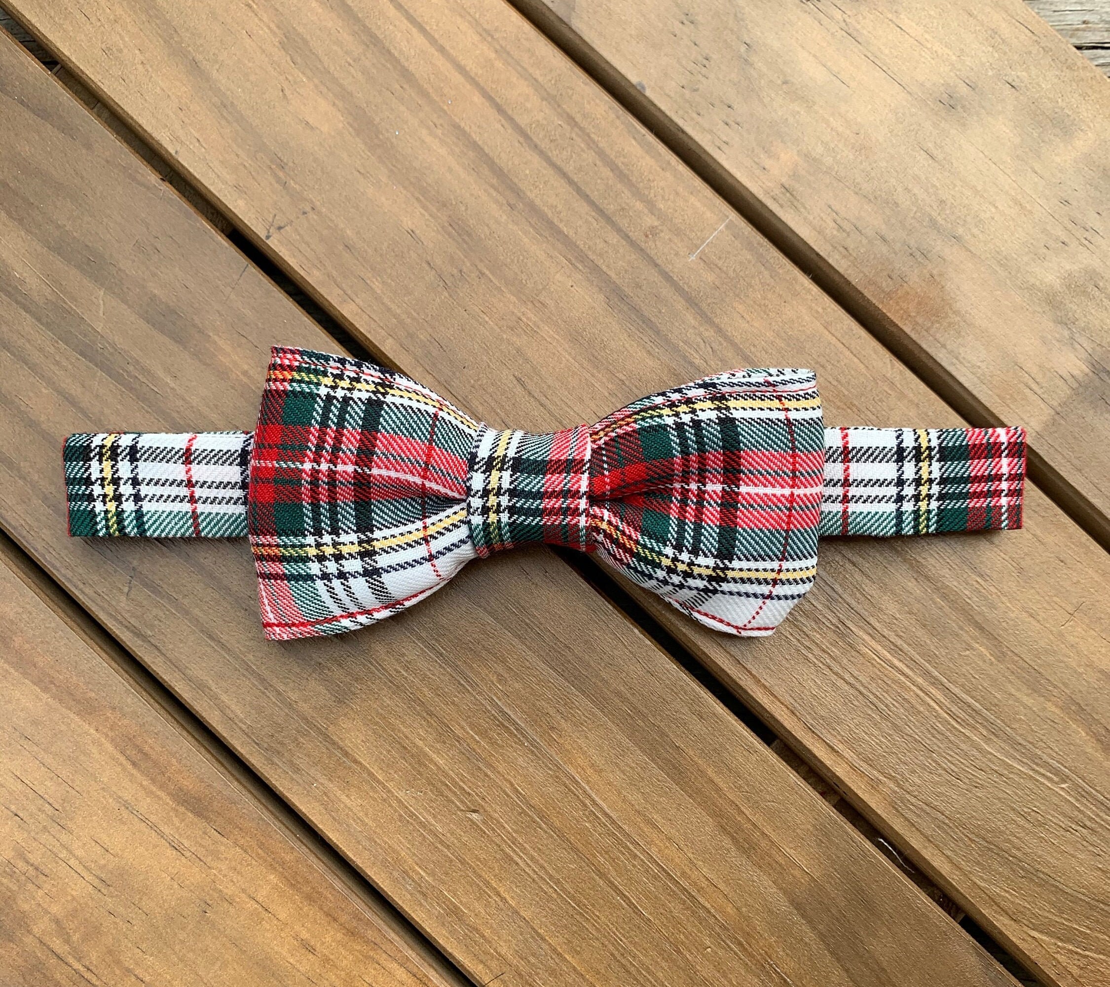 Christmas Plaid Bow Tie Boys bowtie Men's Bow Tie Etsy