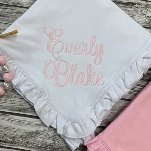 Monogrammed Baby Blanket, Cotton Baby Blanket, Baby gift, Baby shower gift, personalized baby gift, baby girl gift, Receiving Blanket