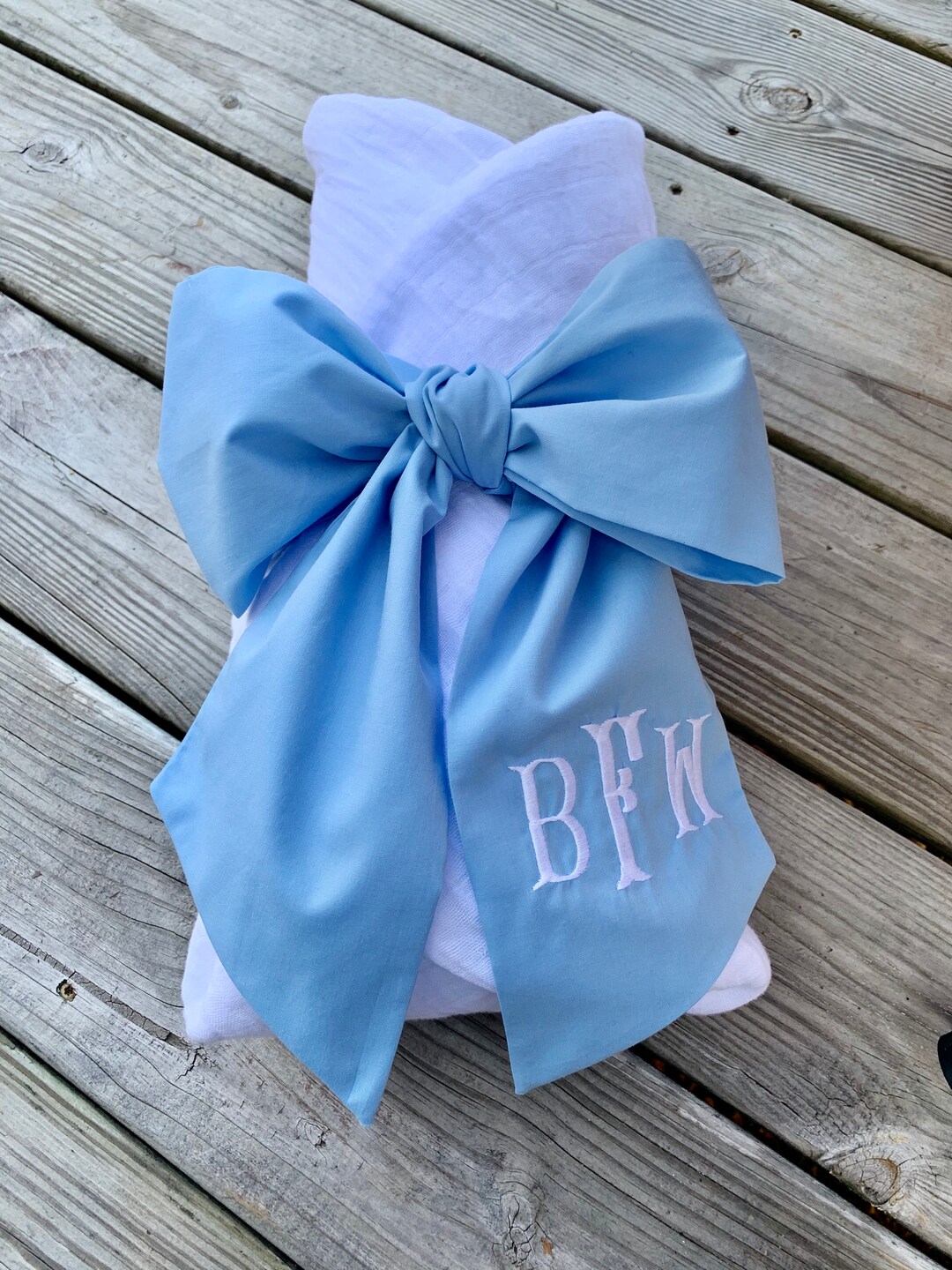 Monogrammed Baby Bow for Swaddle Blanket, Maternity Sash, Large Baby
