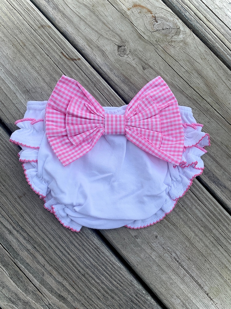 Monogram Baby Girl Bow Bloomers Monogrammed Bloomers Ruffle Etsy
