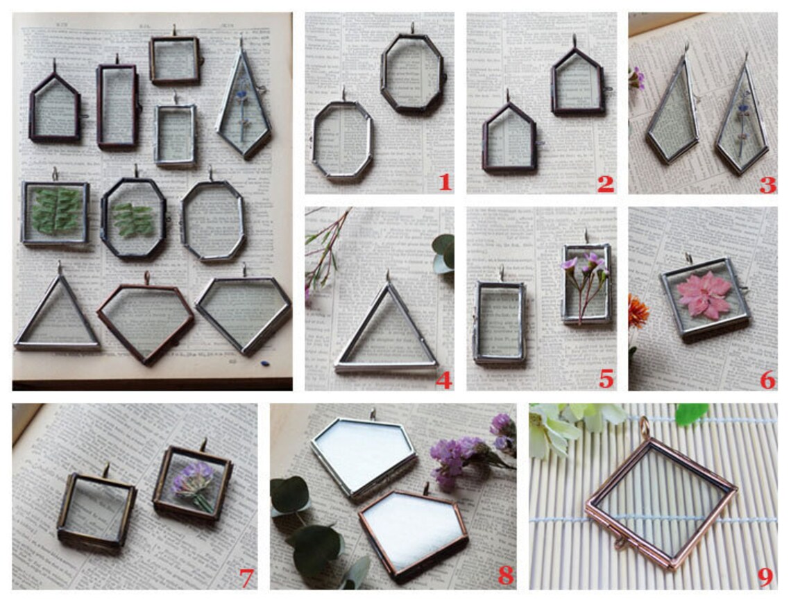 1Piece Glass Locket NecklacePicture Frame LocketWish Etsy