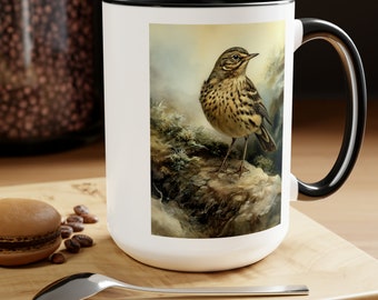 American Pipit Vintage Birds Coffee Mug