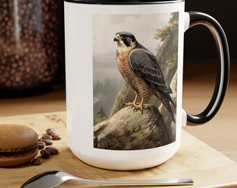 Peregrine Falcon Vintage Birds Coffee Mug