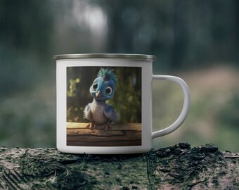 Baby Peacock Enamel Camping Mug