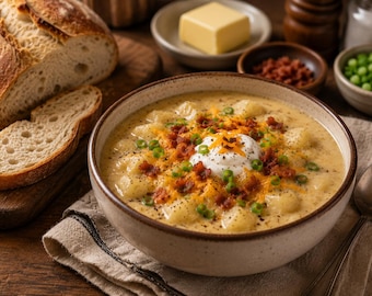Receta de sopa de patata gratinada / Descarga del PDF imprimible