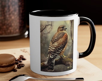 Red Shouldered Hawk Vintage Birds Coffee Mug