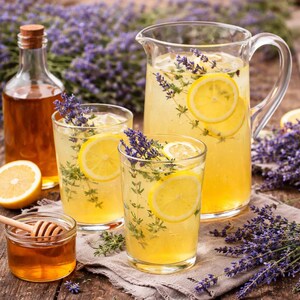 Lavender Thyme Honey Lemonade Recipe Card | Printable Herbal Spring Drink | Easter Apothecary Kitchen Download | Natural Healing Herbs
