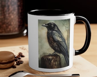 Crow Vintage Birds Coffee Mug