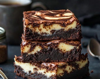 Receta de brownies gourmet con queso crema (descarga en PDF)