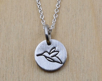 Mini Hummingbird Necklace - Sterling Silver