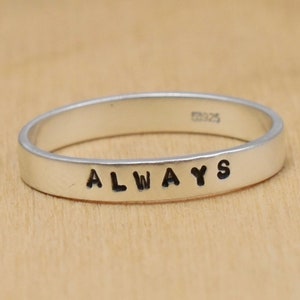 Always Hand Stamped Sterling Silver Ring