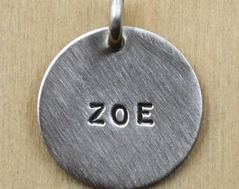 Disco con nombre personalizado - Plata esterlina estampada a mano