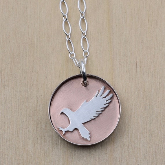 3//4 inch Sterling Silver Eagle Head Pendant