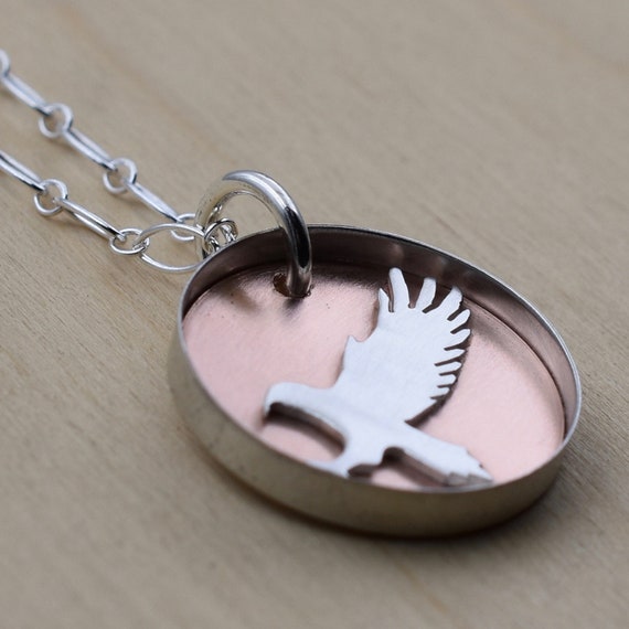 3//4 inch Sterling Silver Eagle Head Pendant