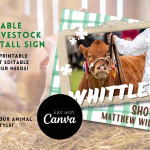 Marketing Your Animal Editable Fair Stall Livestock Sign, DIGITAL FILE