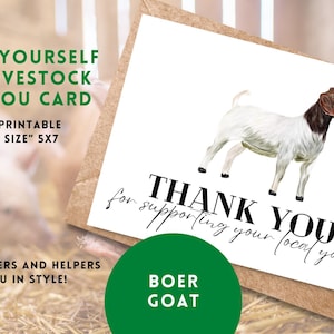 Livestock Thank You Card, Buyer Thank You Card, Editable, Canva