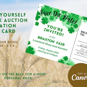County Livestock Auktion Save the Date Einladung Postkarte, bearbeitet werden
