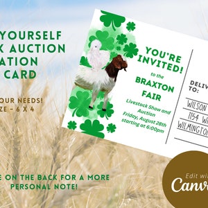 County Livestock Auktion Save the Date Einladung Postkarte, bearbeitet werden