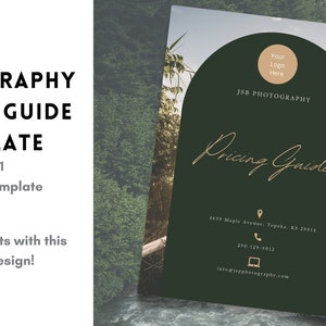 Photography, Photography Pricing Guide, Editable, Canva Link