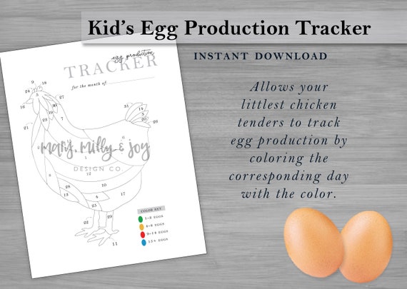 Printable Egg Production Color Sheet for Kids Backyard | Etsy