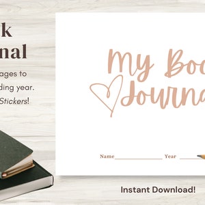 Reading Tracker Printable, Digital Download PDF, Reading Log, Book Tracker, Book Journal