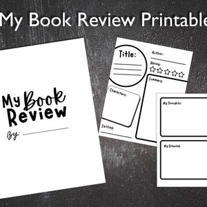Printable Book Review Template. Book Report. Digital PDF