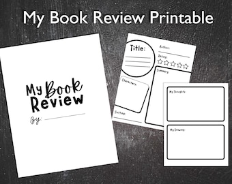 Printable Book Review Template. Book Report. Digital PDF