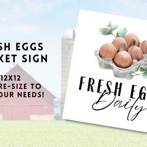 DIY Fresh Eggs Daily Sign PDF zum selbst ausdrucken