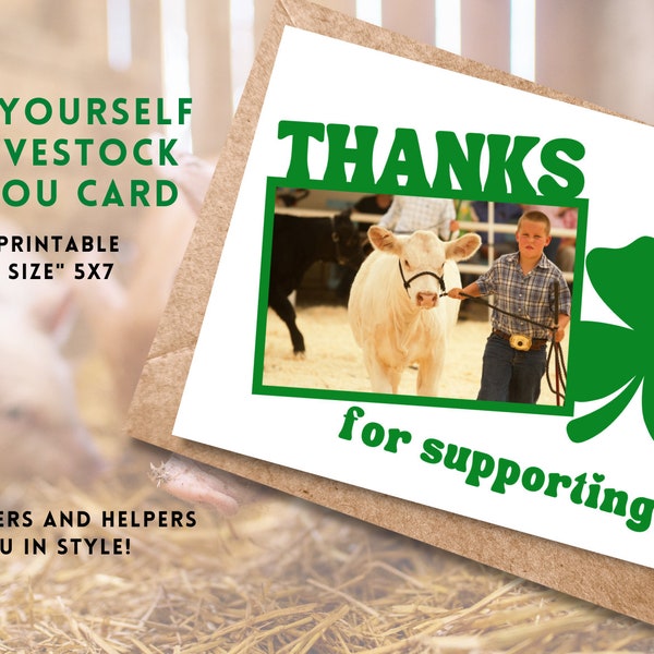Livestock Thank You Card, Buyer Thank You Card, Editable, Canva