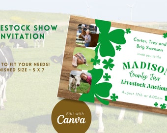County Livestock Auction Save the Date Invitation, 3 Photos Editable