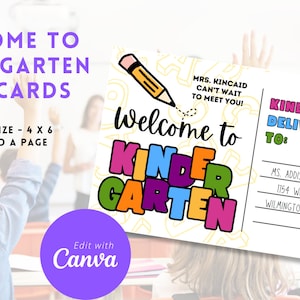 Bem-vindo ao Kindergarten Postcard, Student, Teacher Mailer
