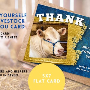 Livestock Thank You Card, Buyer Thank You Card, Editable, Canva