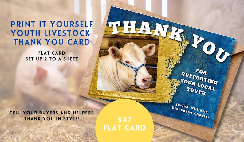 Livestock Thank You Card, Buyer Thank You Card, Editable, Canva - Etsy