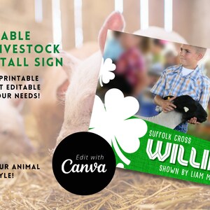 Marketing Your Animal Editable Fair Stall Livestock Sign