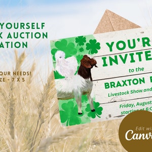 County Livestock Auktion Save the Date Einladung, bearbeitbar