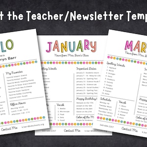 Treffen Sie die Lehrer-Vorlage, Treffen Sie die Lehrer-Bearbeitbare, Lehrer-Newsletter-Vorlage, Lehrer-Newsletter bearbeitbar