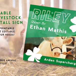 Marketing Your Animal Editable Fair Stall Livestock Sign