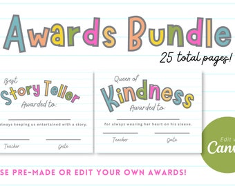Teacher Classroom Student Rewards Templates, Canva, Editable