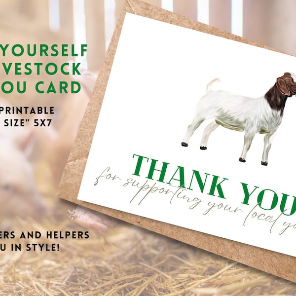 Marketing Your Animal, Livestock Buyer Thank you Card, Goat
