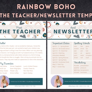 Boho Treffen der Lehrer Newsletter bearbeitbare Vorlage
