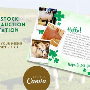 County Livestock Auction Save the Date Invitation, 3 Photos Editable