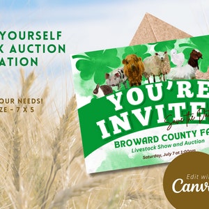 County Livestock Auktion Save the Date Einladung, bearbeitbar