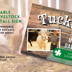 Marketing Your Animal Editable Fair Stall Livestock Sign