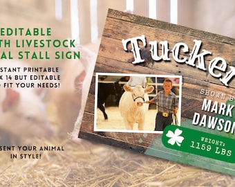 Marketing Your Animal Editable Fair Stall Livestock Sign, DIGITAL FILE